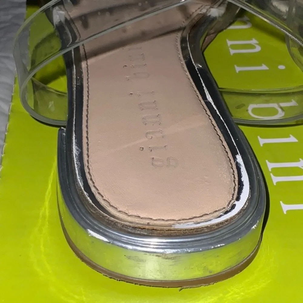 Gianni Bini Vailie Ankle Strap Pointy Flat SZ 8 in Clear PVC - Picture 9 of 16